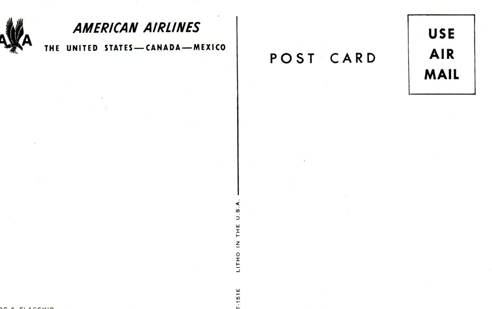 American Airlines Airplane 1953 DC-6 Flagship  Postcard