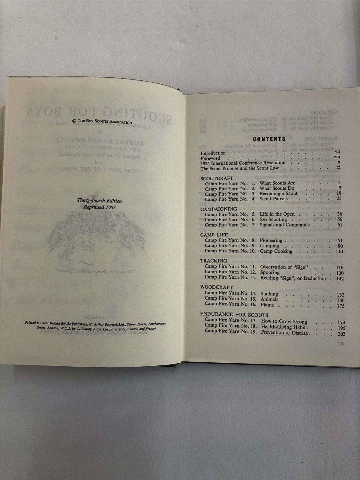 SCOUTING FOR BOYS By Robert Baden-Powell with Scout Signatures Hardcover 1967