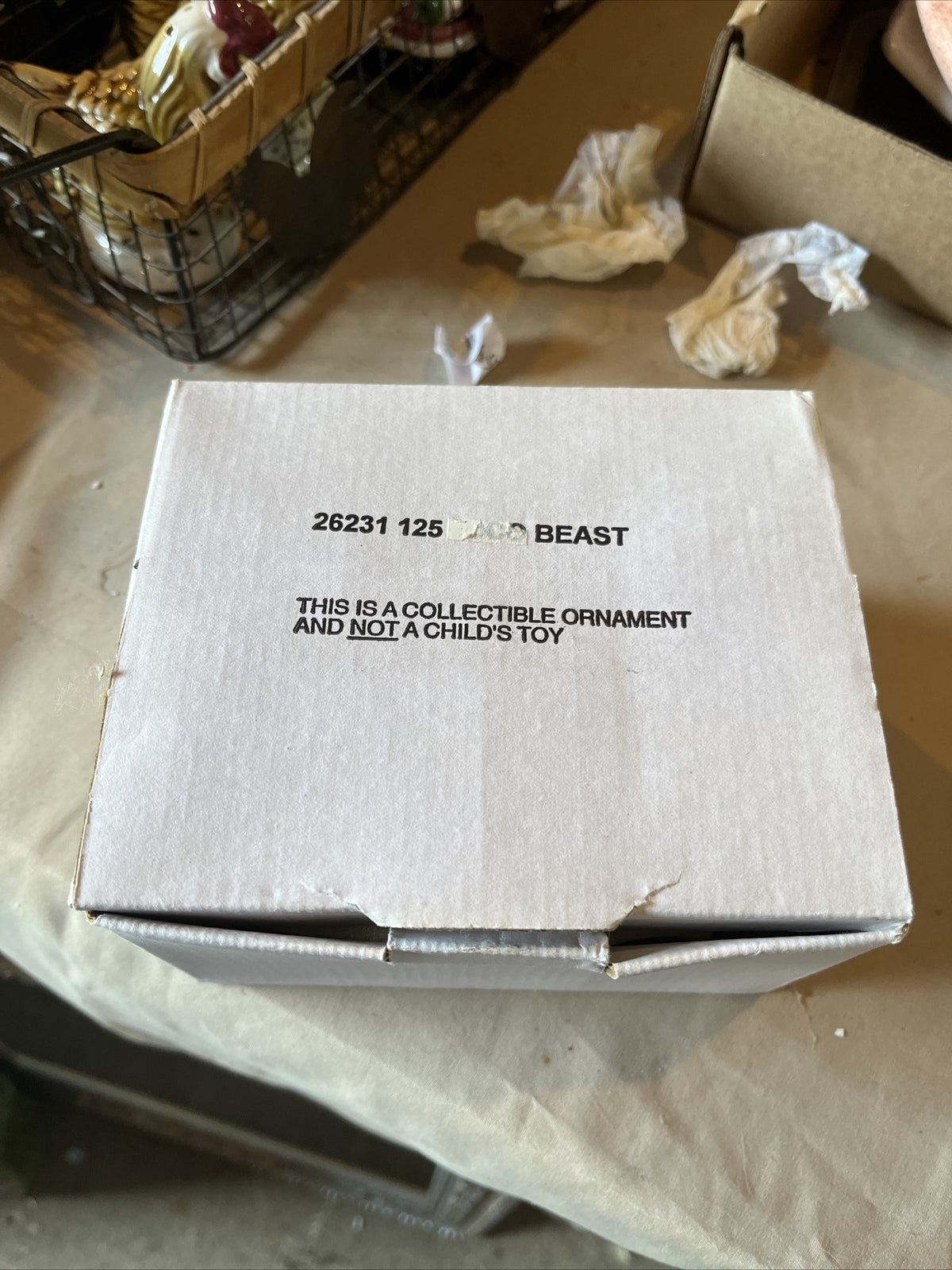 BEAUTY AND THE BEAST DCO VINTAGE DISNEY CHRISTMAS ORNAMENT FROM GROLIER