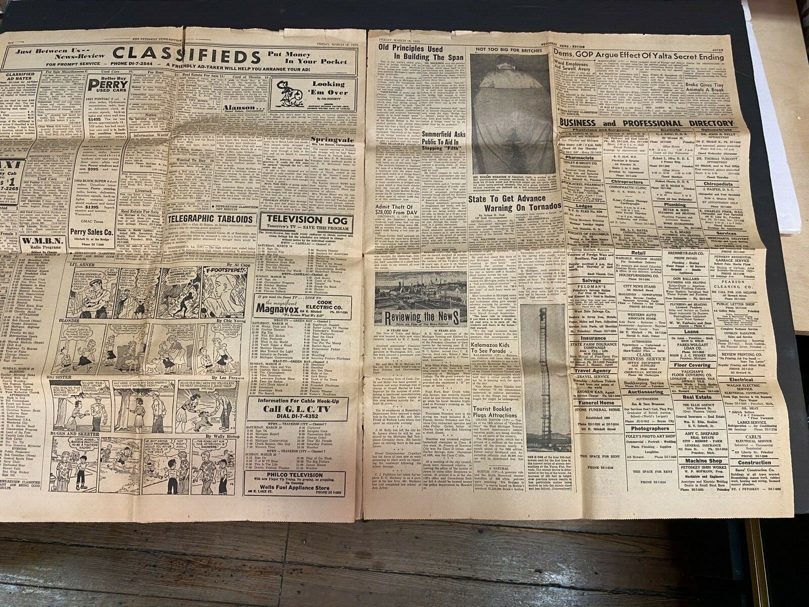 1955 Radioactive Dust From Tests hit Michigan Petoskey News review Newspaper