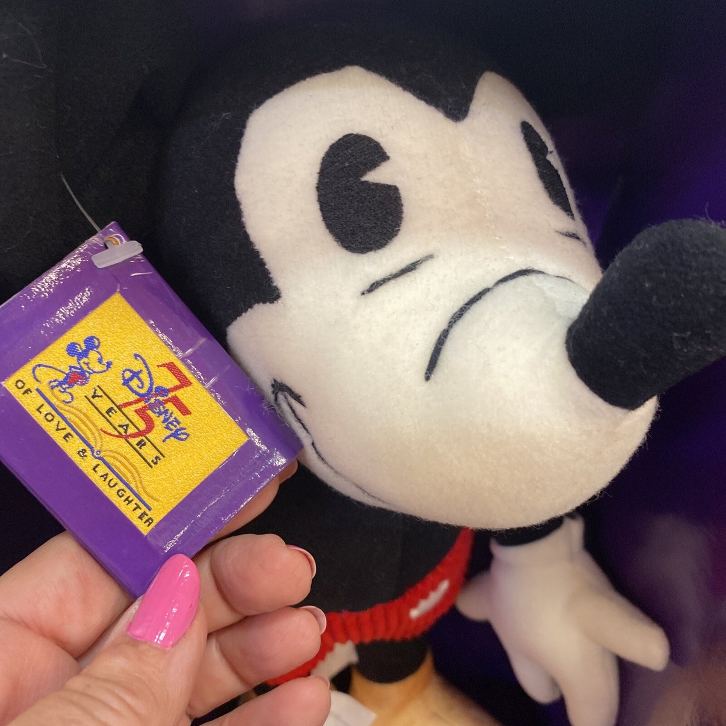 Walt Disney 75 Years of Love & Laughter Mickey Mouse Plush Doll w/Tag Rare!