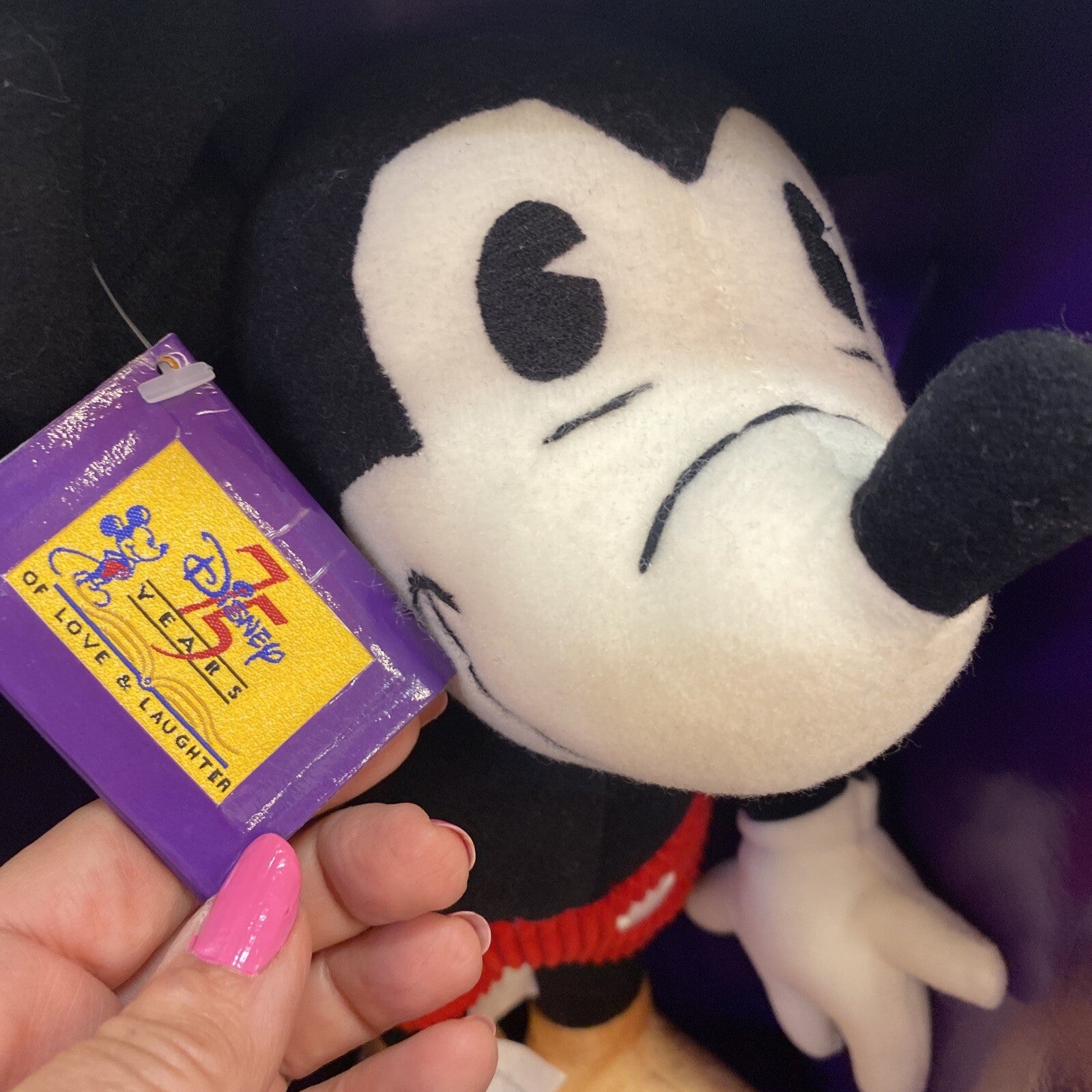 Walt Disney 75 Years of Love & Laughter Mickey Mouse Plush Doll w/Tag Rare!