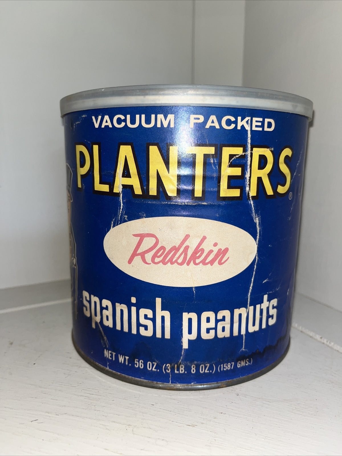 Vintage PLANTERS REDSKIN SPANISH PEANUTS 3lb. NEVER OPENED But Empty RARE