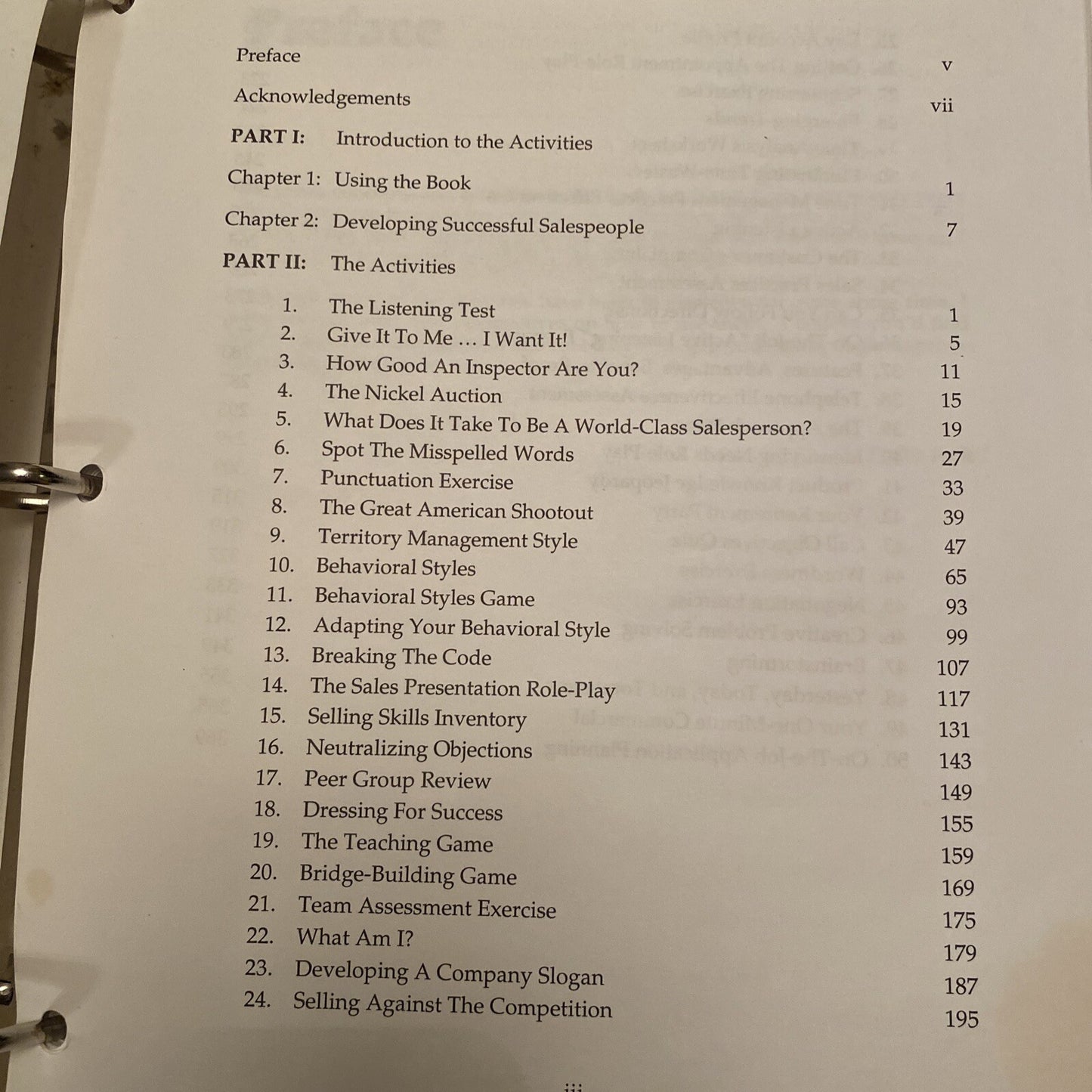 50 Fifty Activities for Sales Training Phillip Faris 1993