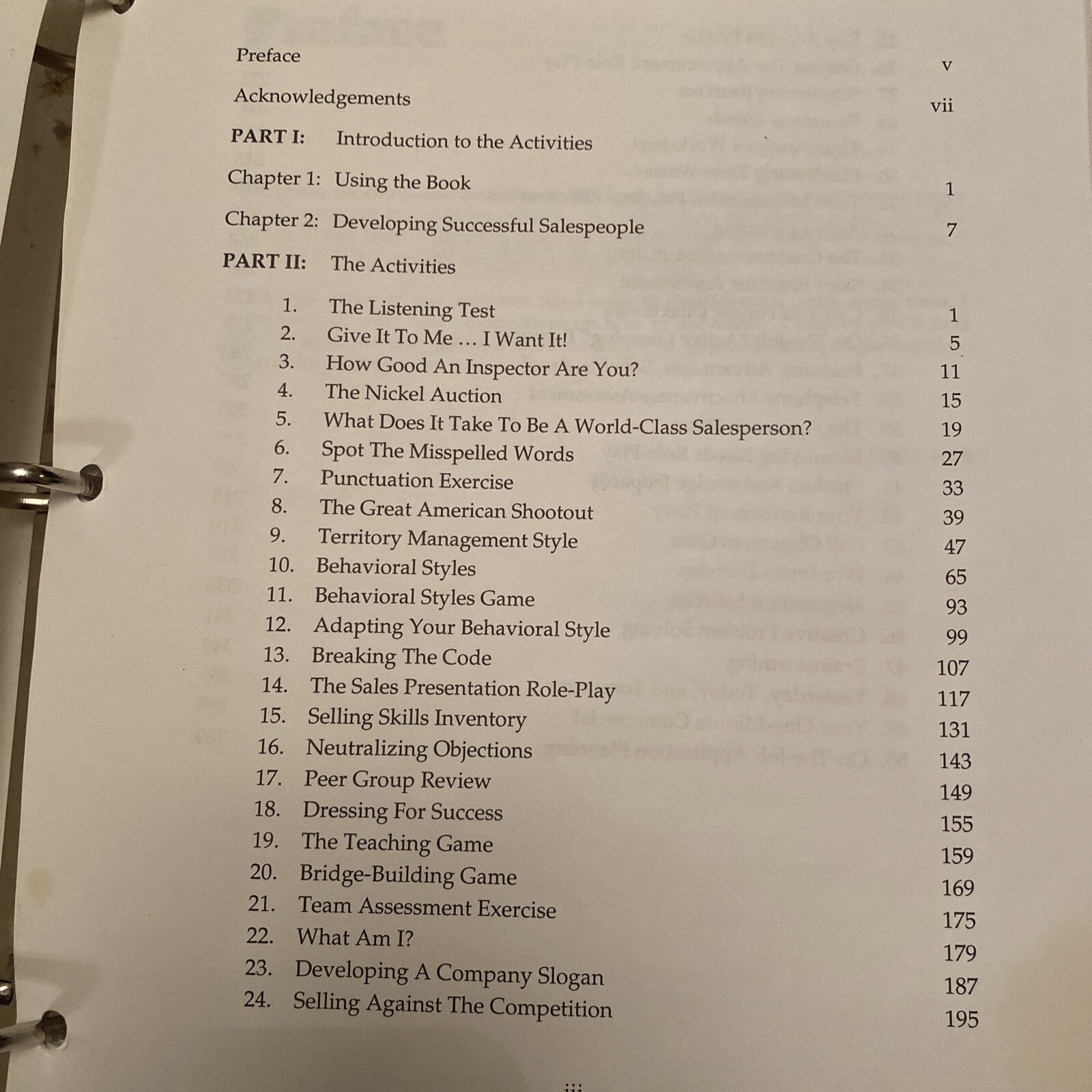 50 Fifty Activities for Sales Training Phillip Faris 1993