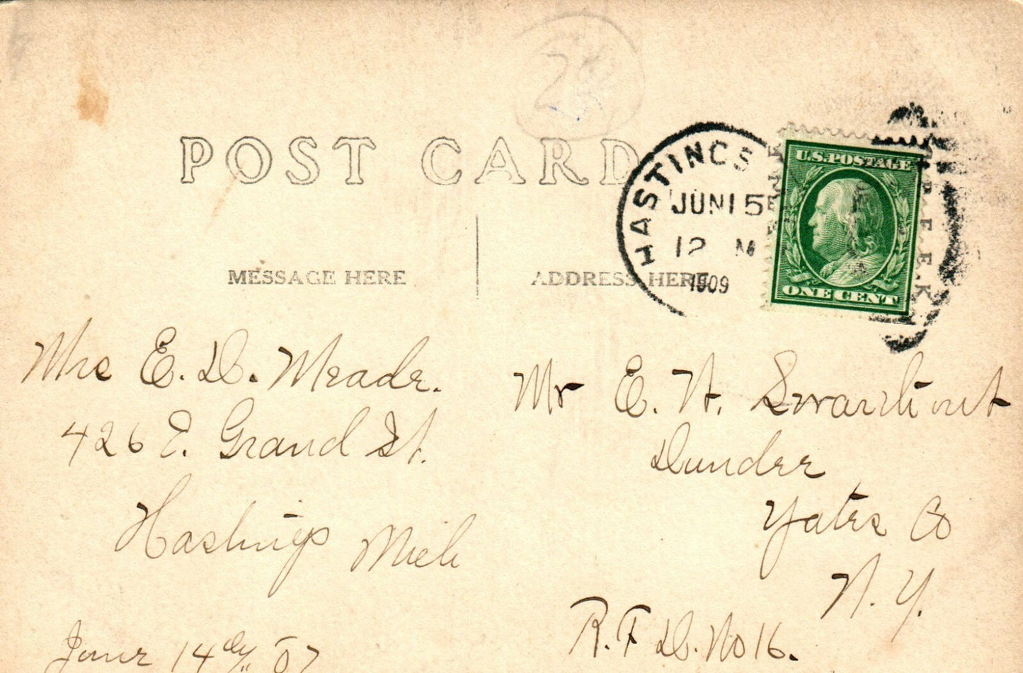 Real Photo M G Sebald Hastings Wool Boot Co MI Michigan Postcard  