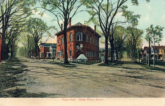 Town Hall in Deep River CT Connecticut Postcard
