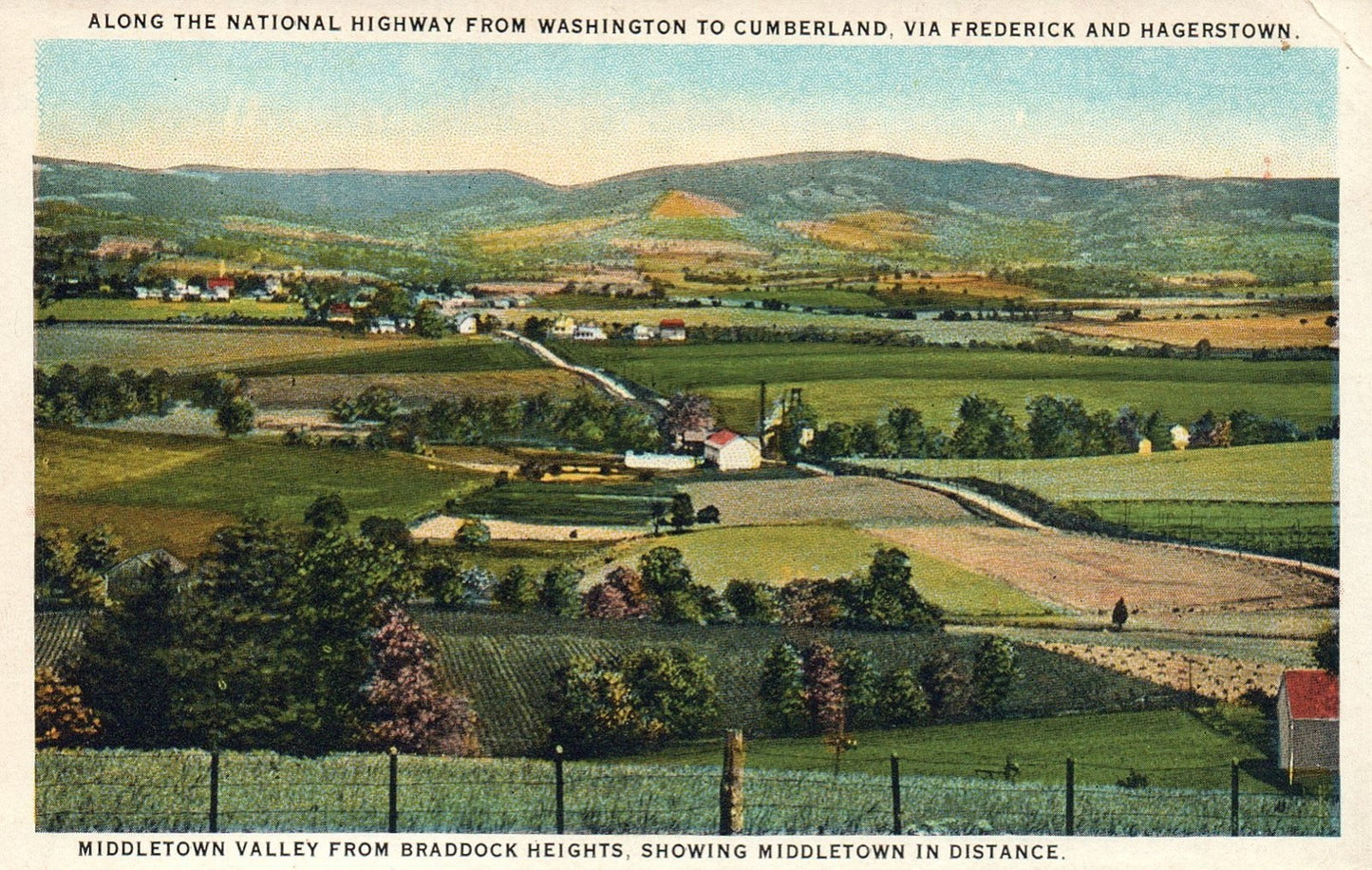 Along the National Highway from Washington to Cumberland MD Maryland Postcard