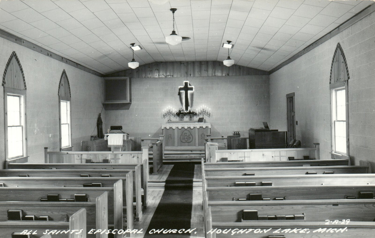 Real Photo Interior Episcopal Church Houghton Lake  Mich Michigan MI