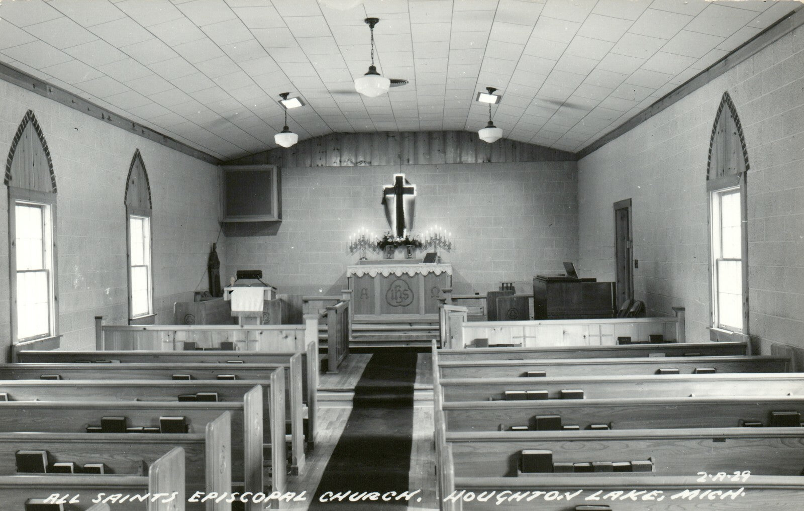 Real Photo Interior Episcopal Church Houghton Lake  Mich Michigan MI