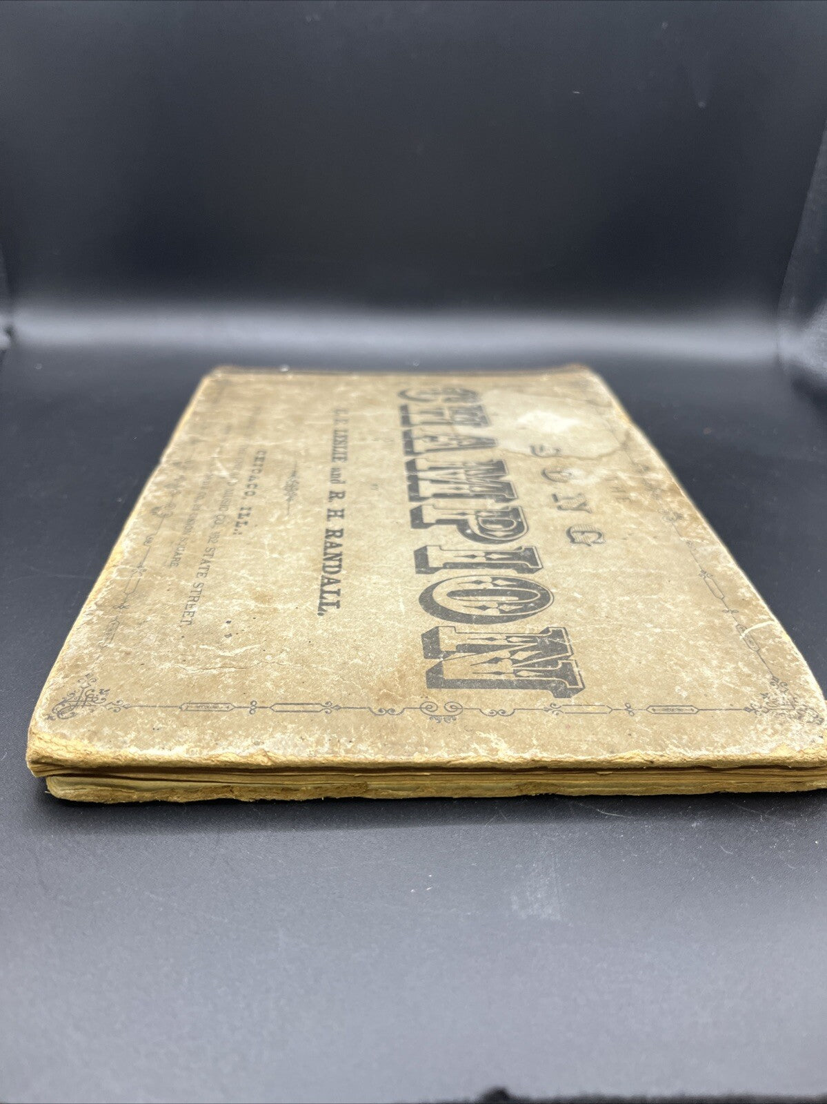 The Song Champion, vintage antique book, C.E. Leslie, R.H. Randall, 1877 1800's