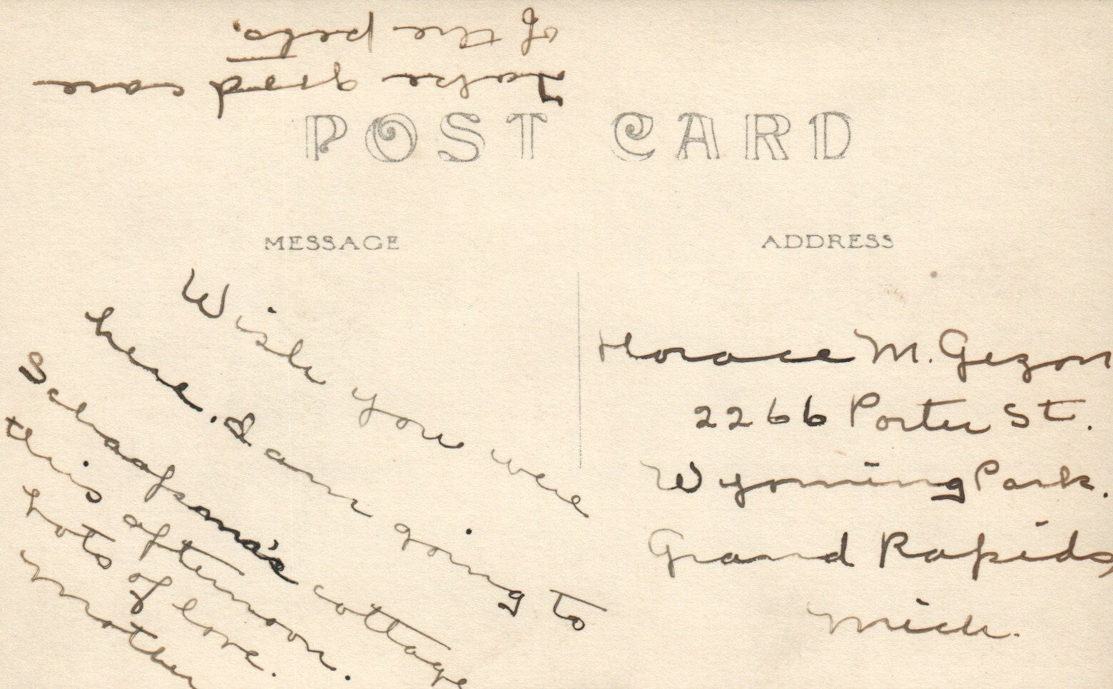 Lakeside Amusement Park Whitefish Lake Pierson MI Michigan Mich Postcard