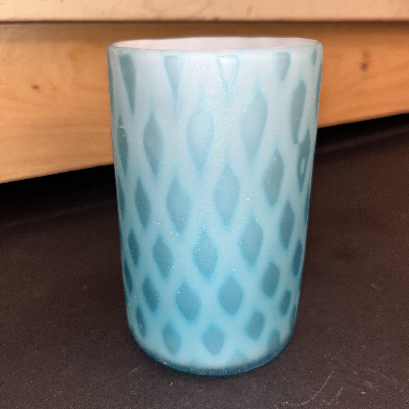 Mt. Washington attrib Pearl Satin Ware MOP Diamond Quilted Tumbler Beaker