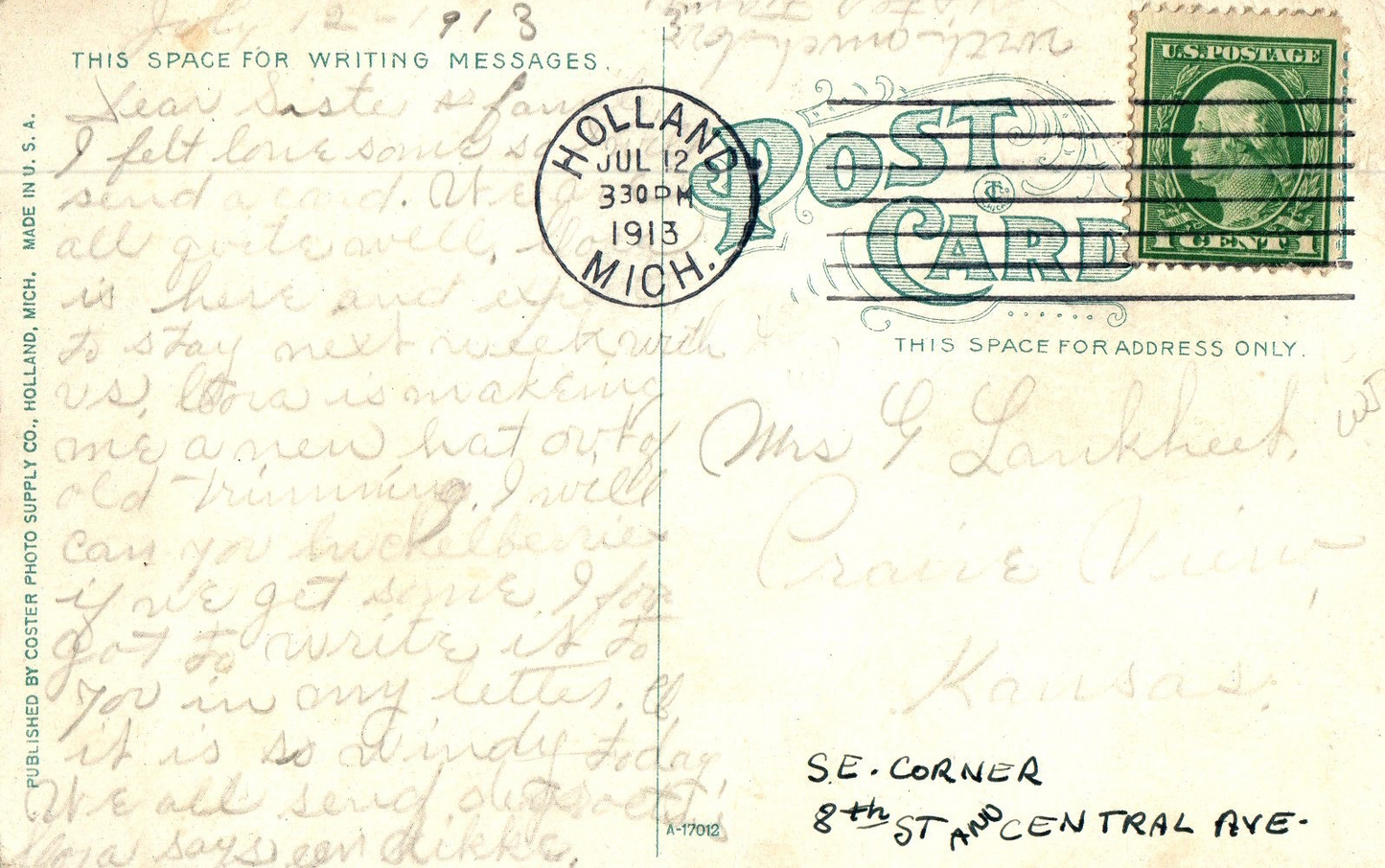 First State Bank Block in Holland Michigan Mich MI Postcard