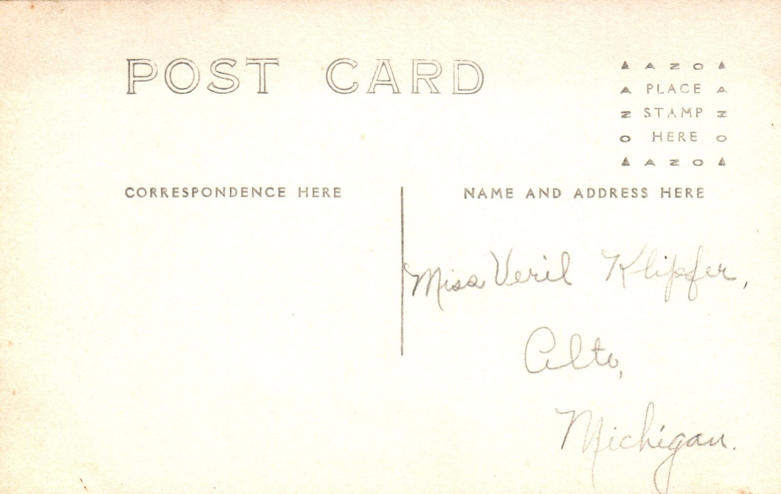 Real Photo of the McVean School House in Alto Michigan Postcard