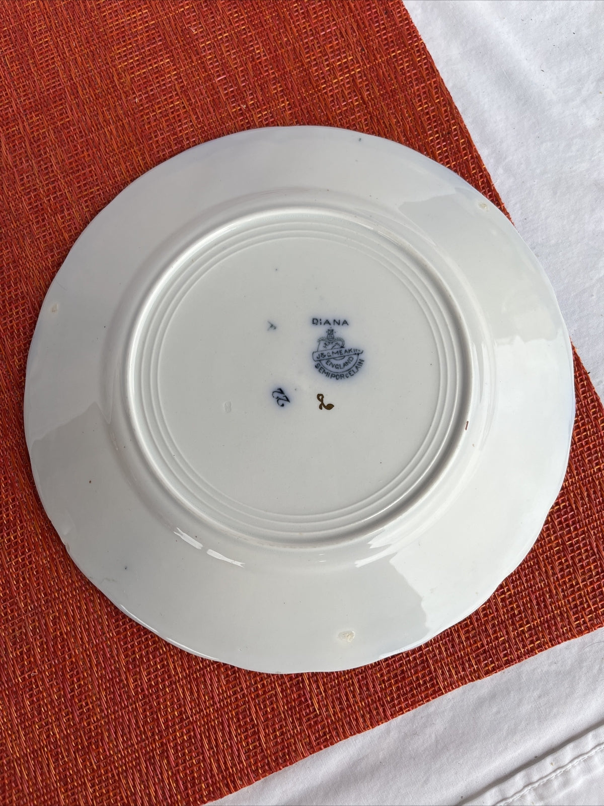 2 Retired J& G Meakin Hanley England Flo- Blue 7.5” salad Plates- 1907