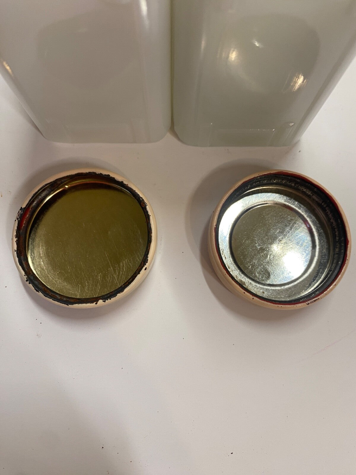 Vintage Griffith's Mid-Century Milk Glass Spice Jar Set of 4 pink Lid