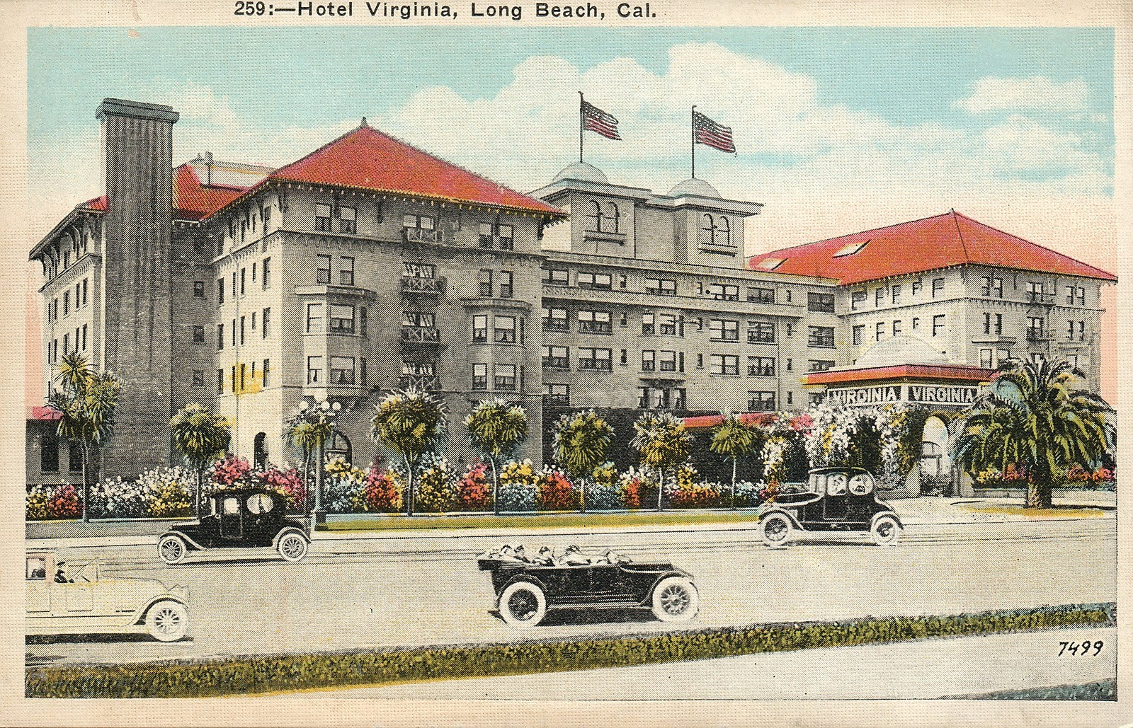 Hotel Virginia No 259 Long Beach Cal Vintage Postcard