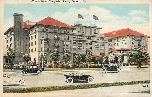 Hotel Virginia No 259 Long Beach Cal Vintage Postcard