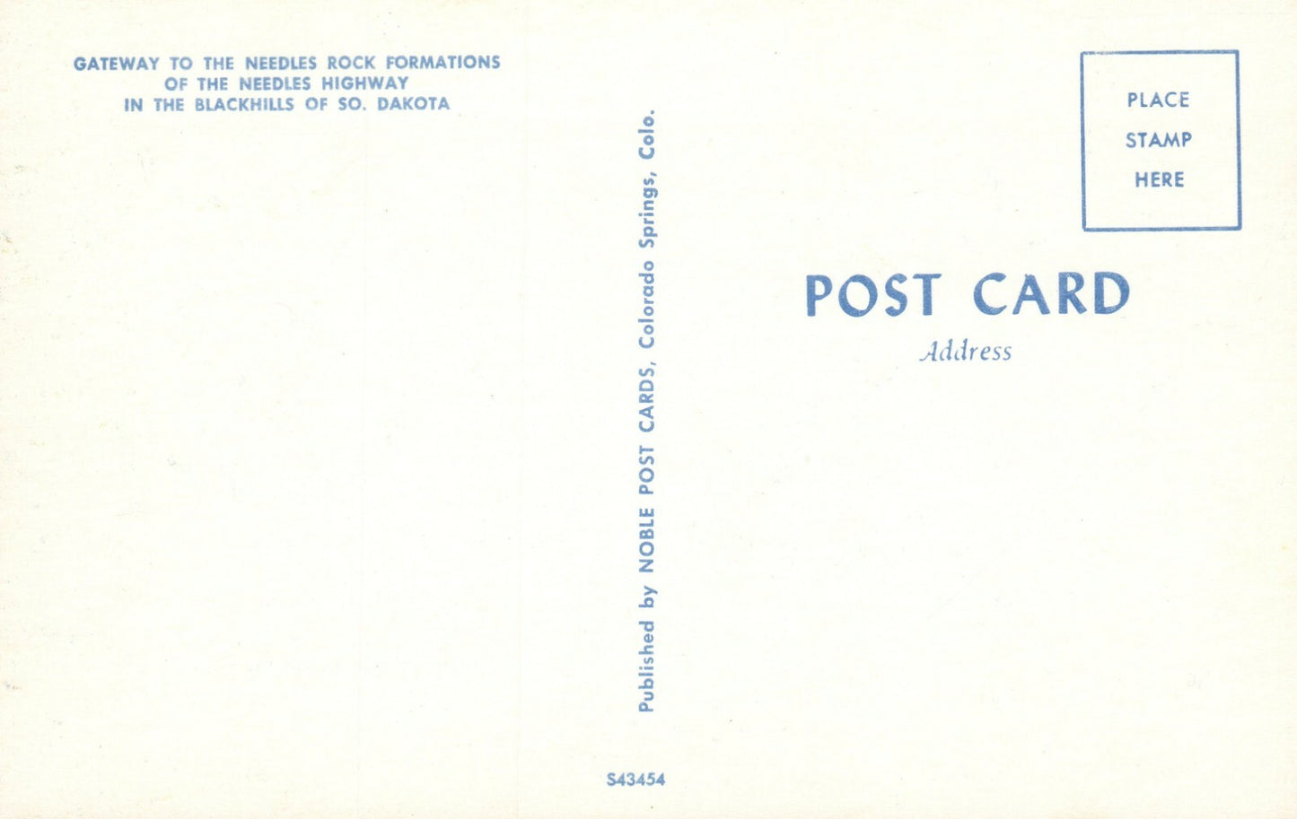 Paradise Gates Needles Entrance Custer State Park South Dakota SD Postcard