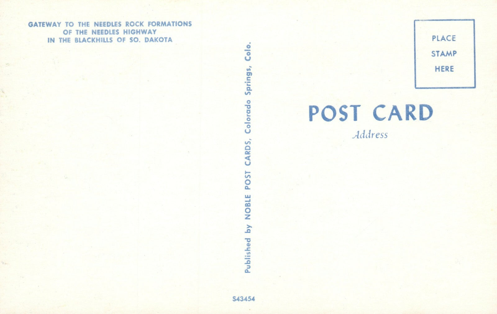 Paradise Gates Needles Entrance Custer State Park South Dakota SD Postcard