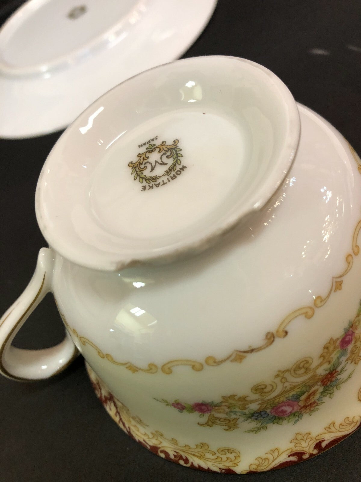 NORITAKE china Red & Tan pattern One Serving set of 5