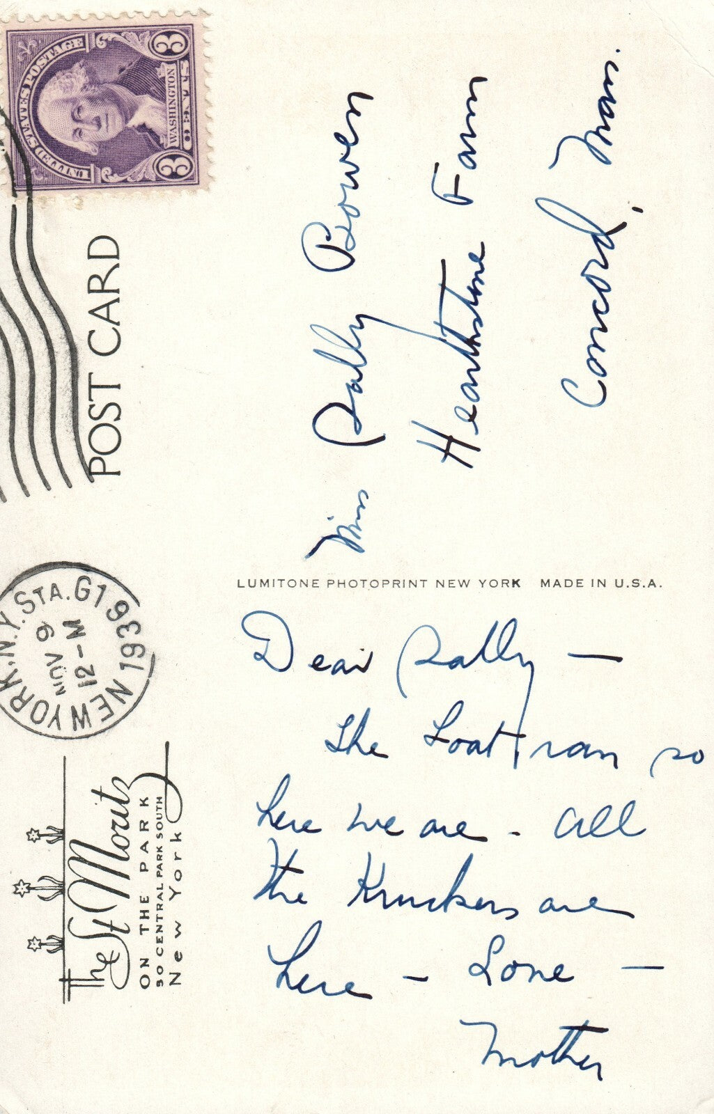 St Moritz On The Park New York NY Postcard