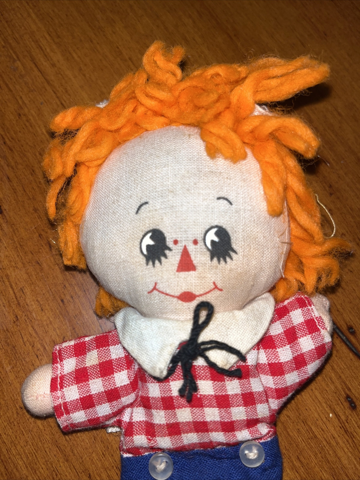 Vintage KNICKERBOCKER 6 1/2" Raggedy Andy Doll With Orange Hair