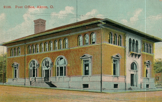 2138 Post Office Akron  OH Ohio Postcard