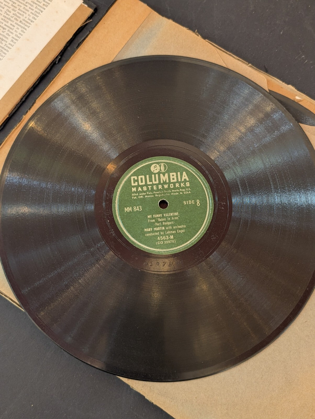 Mary Martin Sings For You Columbia Records Set MM-843 8 Memorable Songs 78 Album