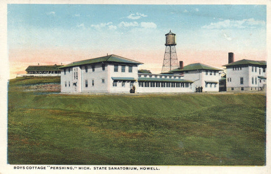 Boys Cottage "Pershing" State Sanatorium Howell Michigan MI Postcard