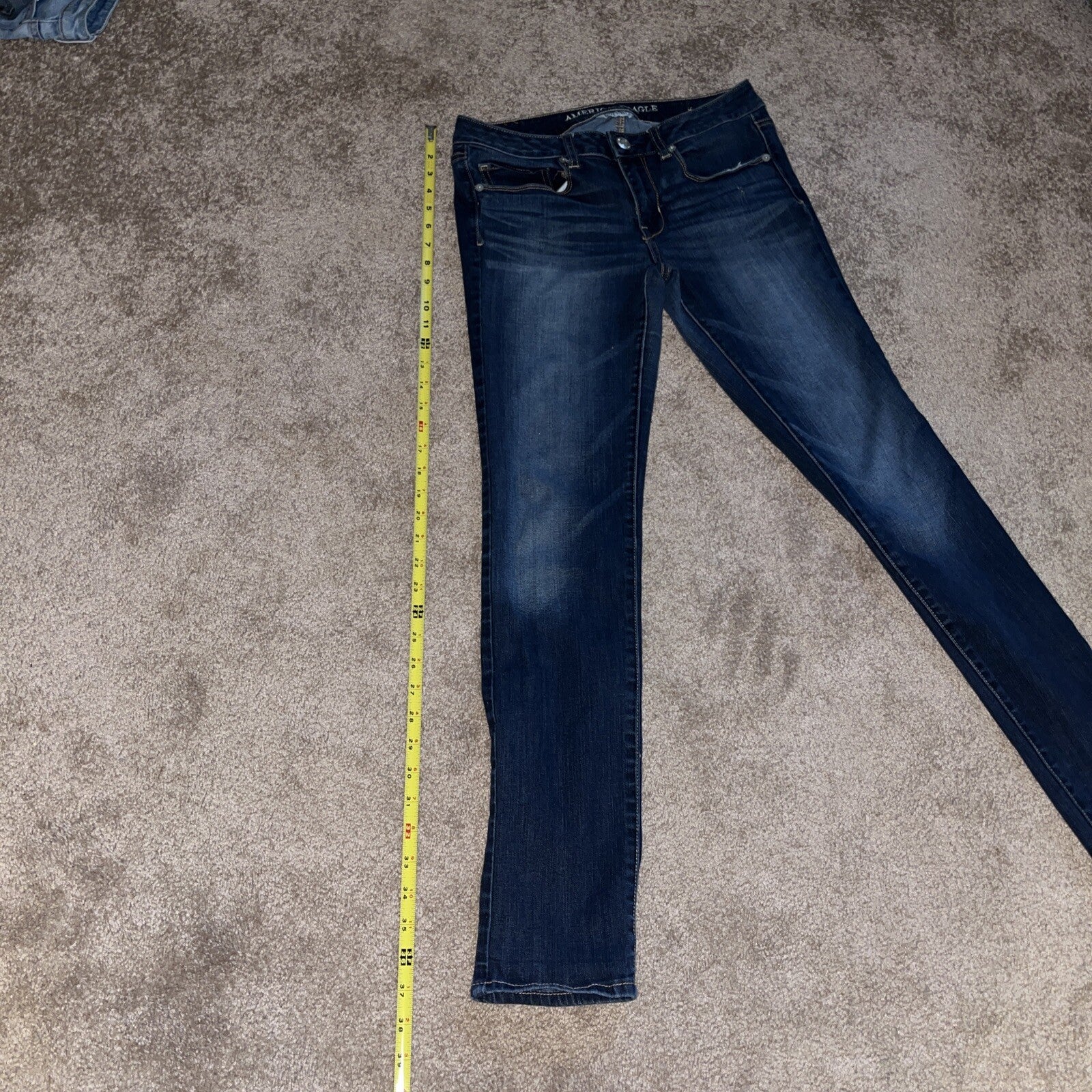 American Eagle Jeans Womens Size 6 Blue Super Stretch Straight Leg Denim