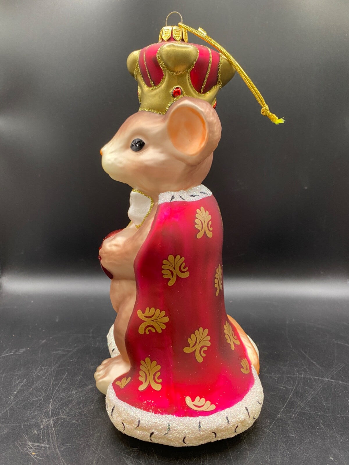 Fitz & Floyd Charming Tails Queen of My Heart Large Mouse Christmas Ornament