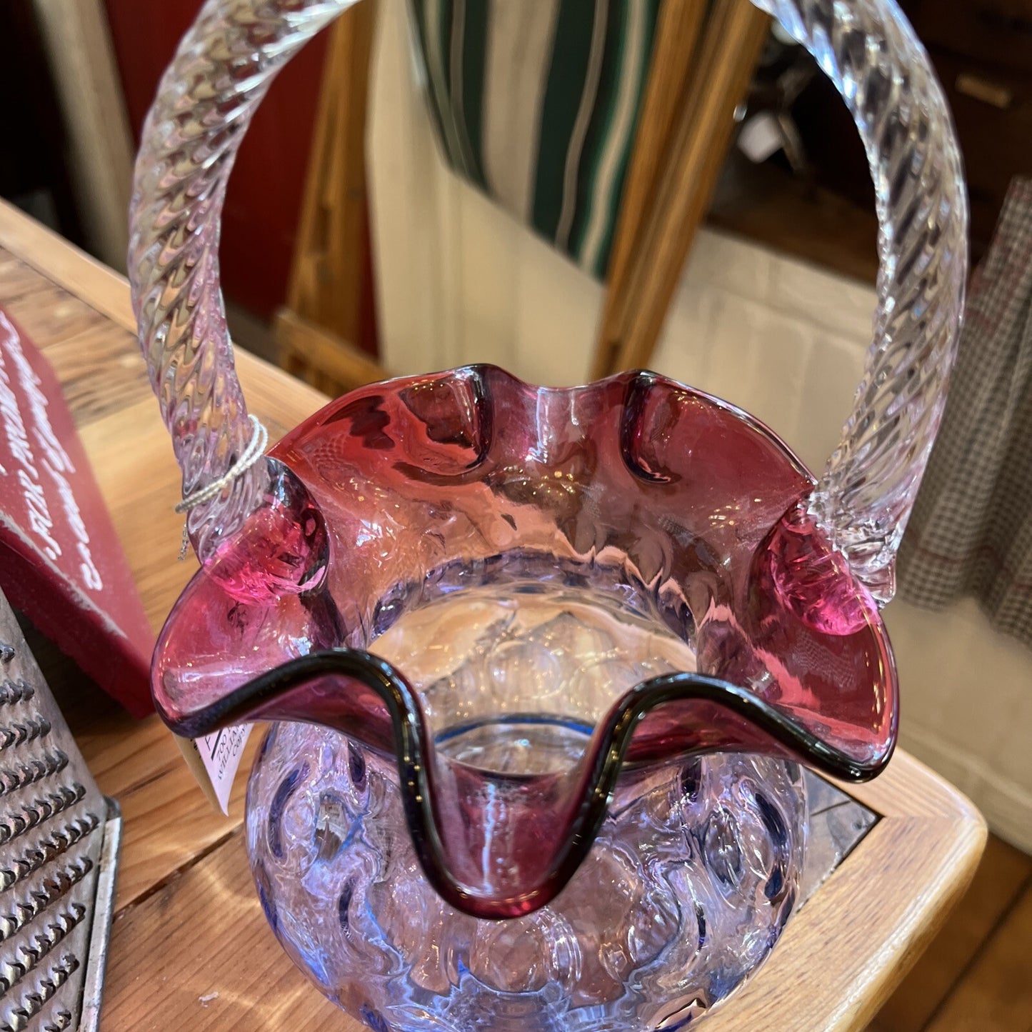 Fenton Mulberry Basket Cranberry To Purple To Blue 8 In High