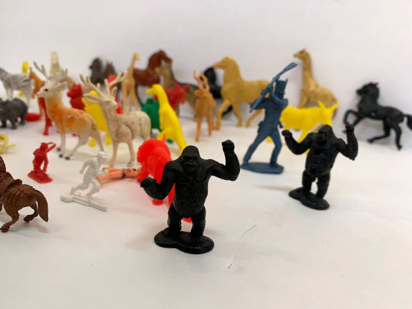 Lot of 51 Vintage Plastic Animal People and Soldier Toys