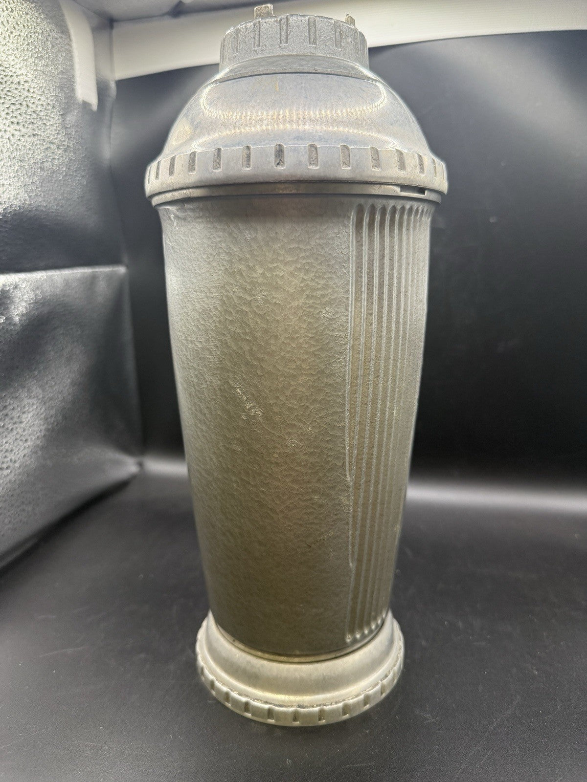 MCM Art Deco Precision Cooler Vintage Metal Cocktail Shaker Rare Gun Metal Gray