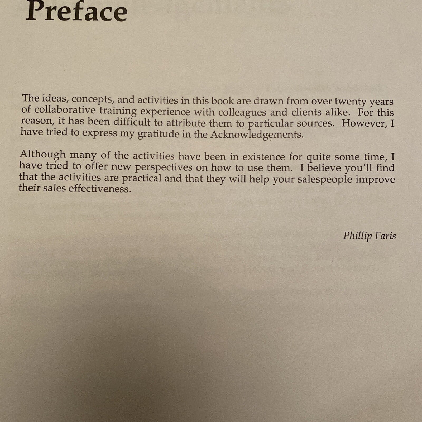 50 Fifty Activities for Sales Training Phillip Faris 1993