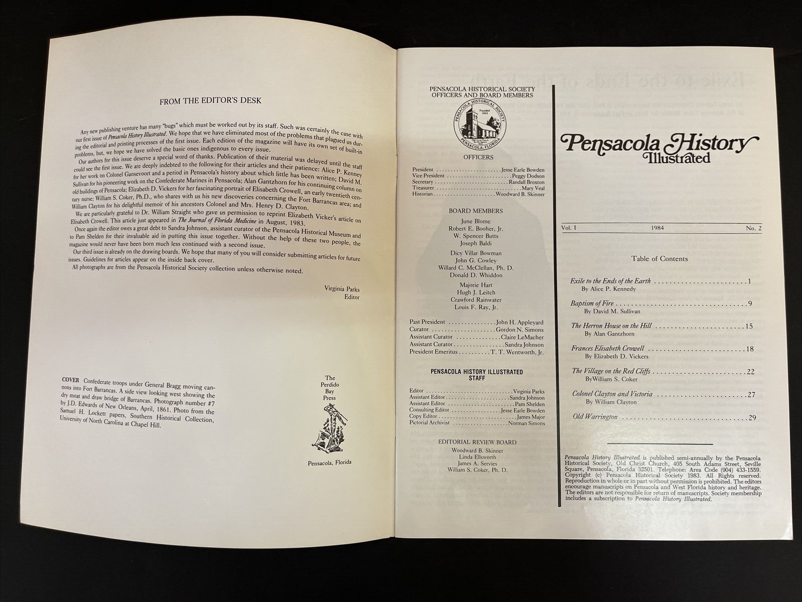 Pensacola History Illustrated Vol. 1 No. 2 1984 