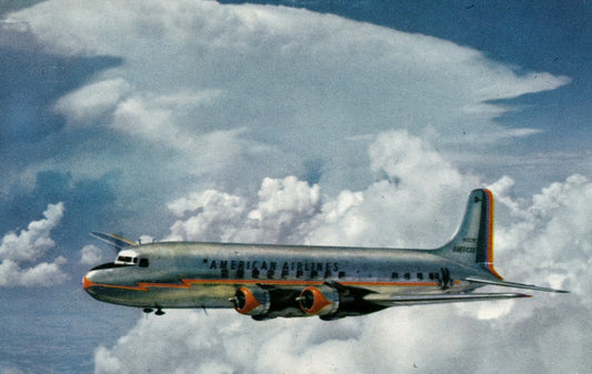 American Airlines Airplane 1953 DC-6 Flagship  Postcard