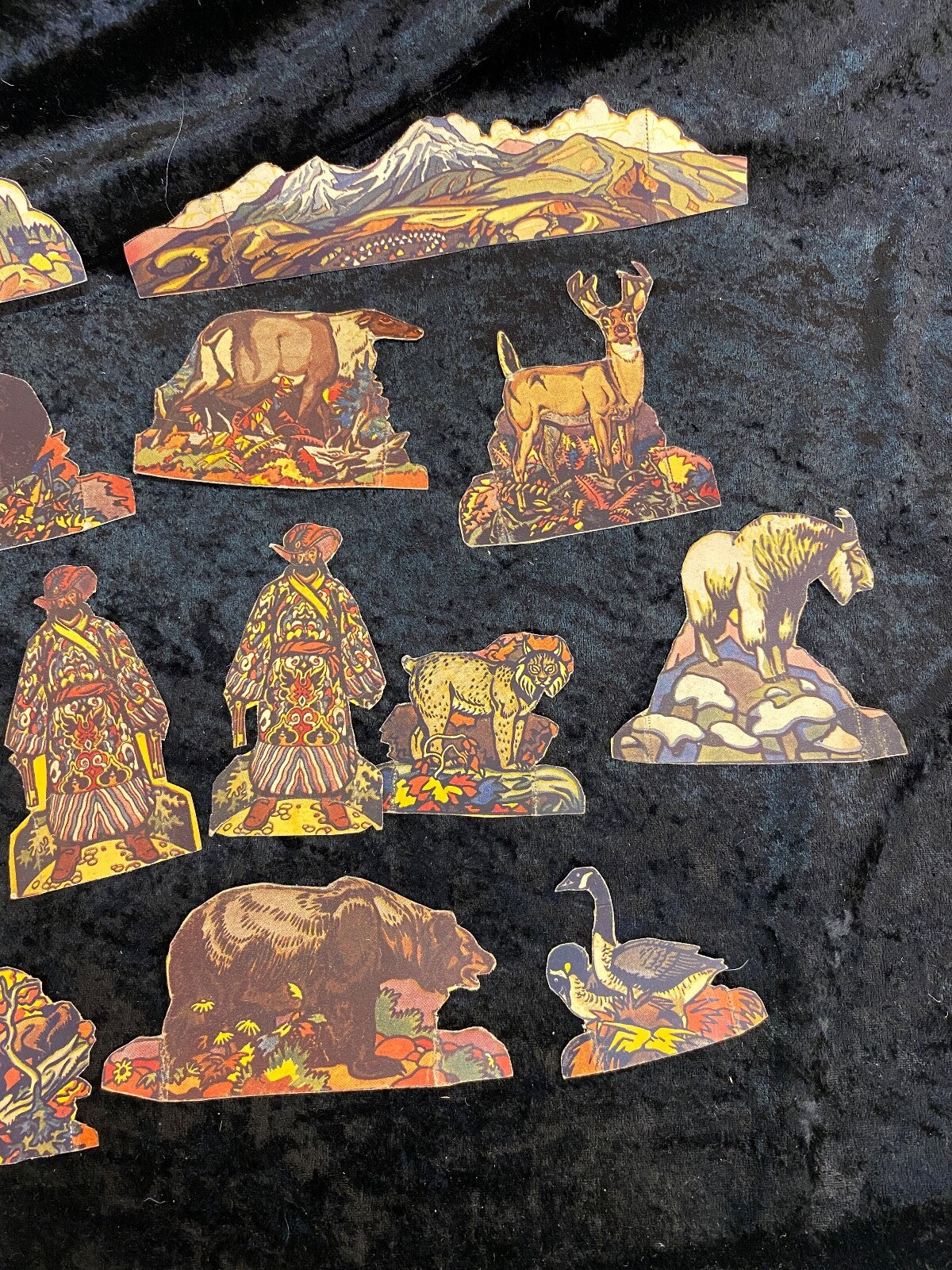 Primitive Cardboard Cutout Toys Paper Dolls Animals Warriors Vikings Indians