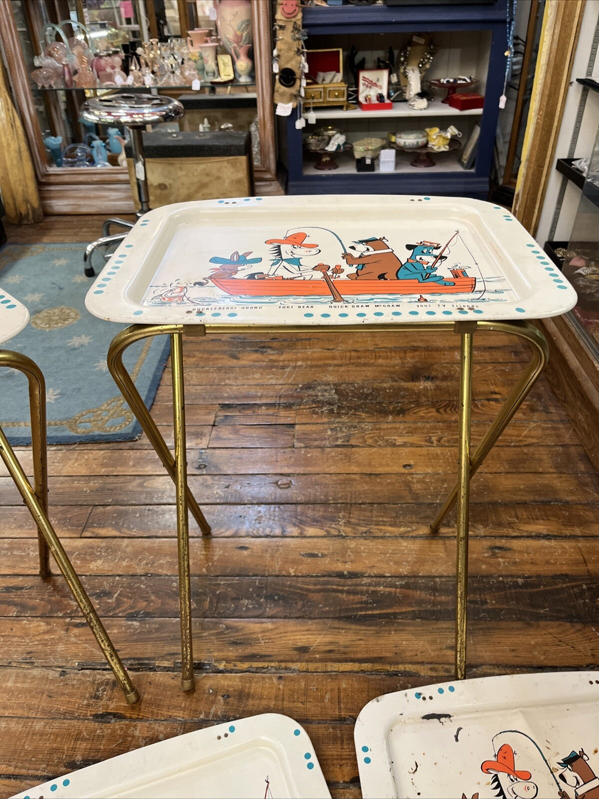 Vintage 5 Huckleberry Hound, Yogi Bear, Quick Draw McGraw & TV Friends TV Tray's
