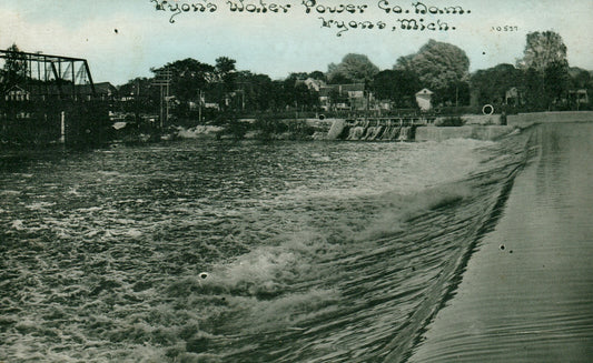 pre 1907 Lyons Water Power Co Dam Lyons Mich Michigan MI