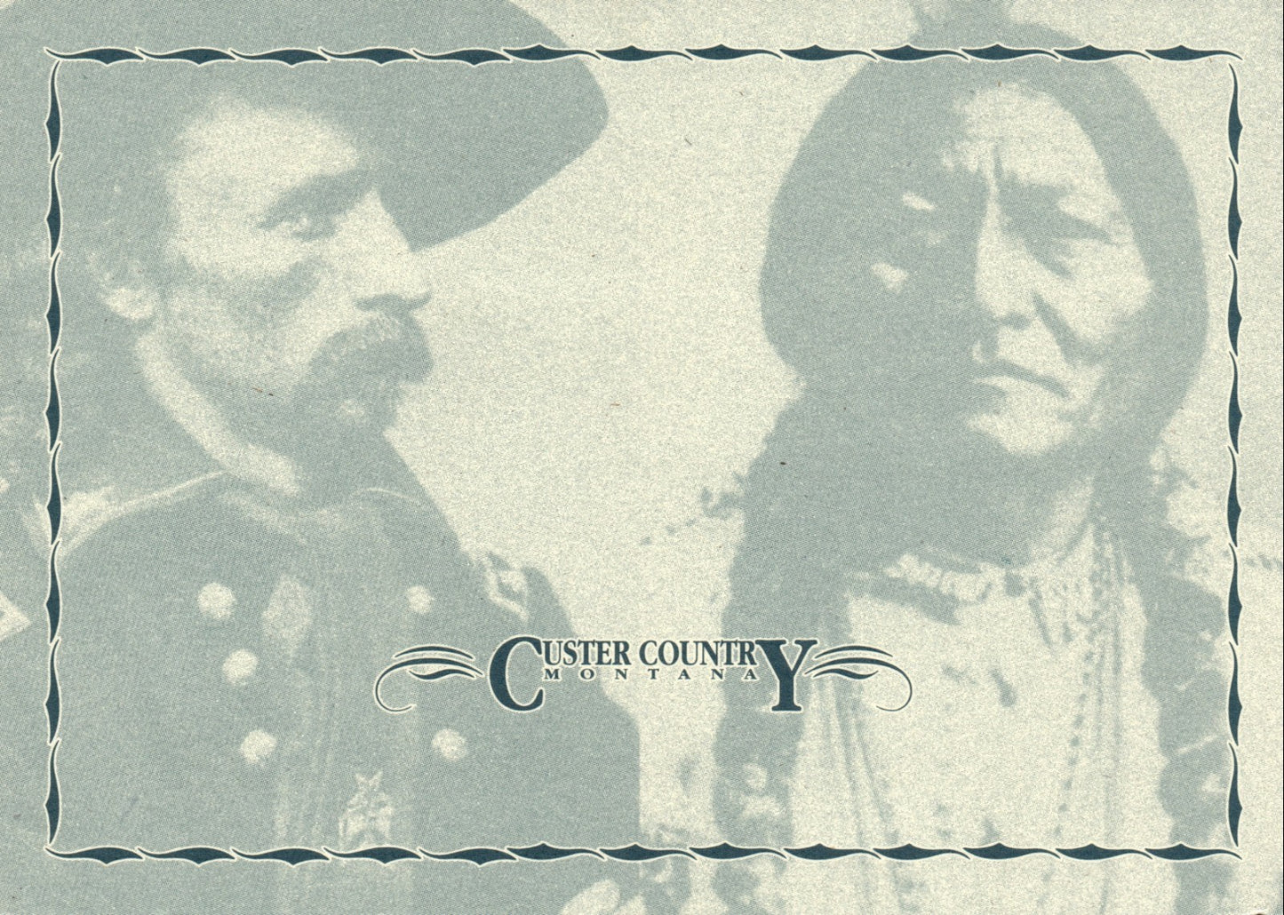 General George Custer and Sitting Bull Postcard Custer Country Montana