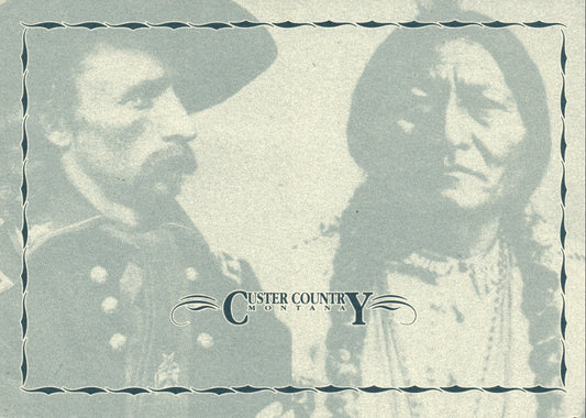 General George Custer and Sitting Bull Postcard Custer Country Montana