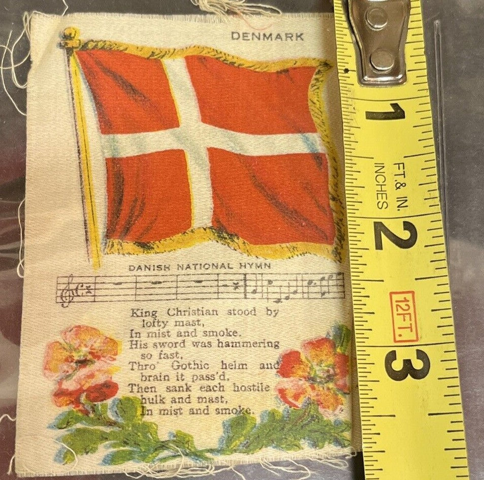 Vintage Nebo Cigarettes Tobacco Silk Danish Denmark National Hymn 4" x 3"