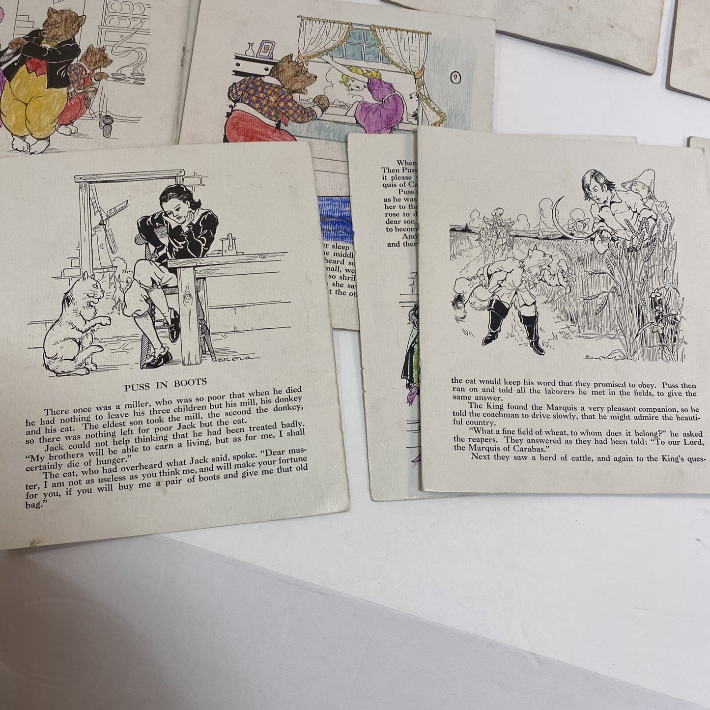 My Own Fairy Tale Library 8 LINENLIKE Books In A Box~Platt & Munk~No  3000~1939