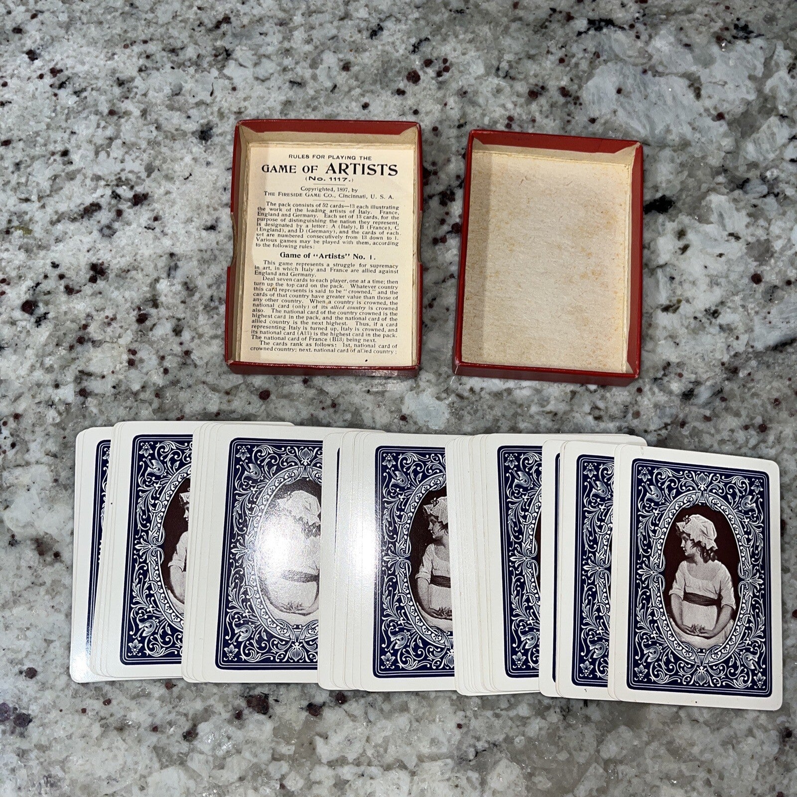 Game Of Artist The Fireside Game Co. 1897 Antique With Instructions #1117