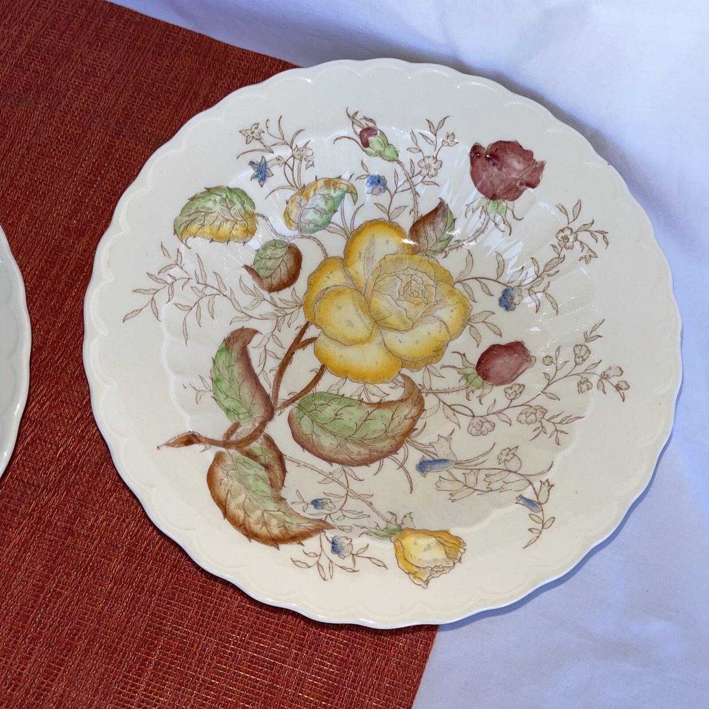 Vernonware Vernon Rose Yellow 9” Round Bowls