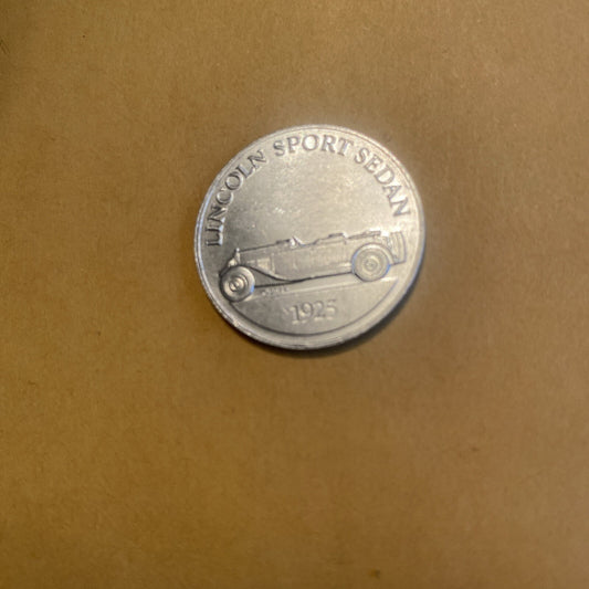 1925 Lincoln Sport Sedan Sunoco Oil Commemorative Token Antique Car Coin Frankli