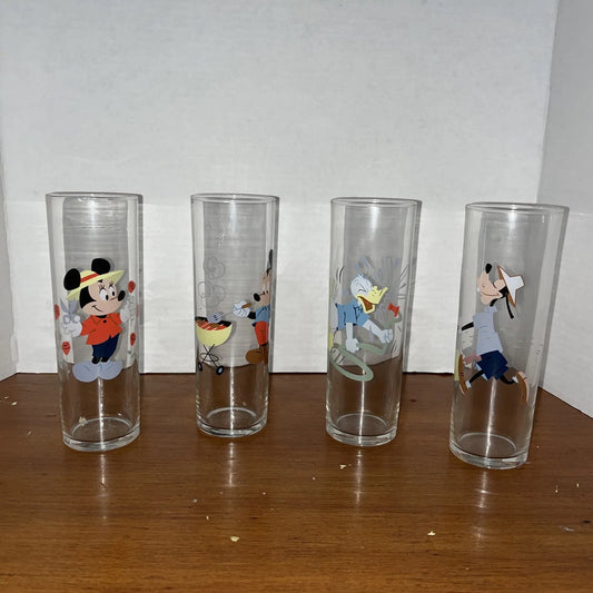Vintage Libby Libbey Disney Mickey Mouse Glass Ice Tea Vase NICE